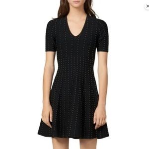 Sandro Vaness Studded Fit and Flare Dress